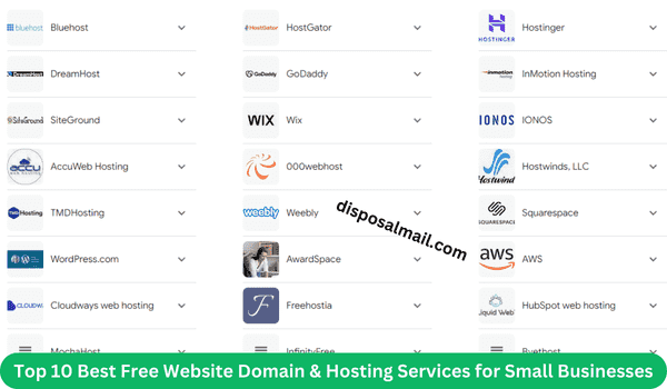 Top 10 Best Free Website Domain & Hosting Services for Small Businesses