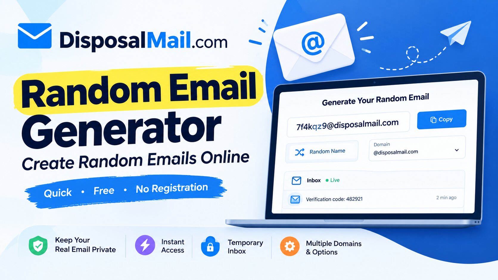 Random Email Generator – Create Random Emails Online | DisposalMail.com 📧